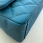 RARE Chanel Blue Suede Caviar Leather Maxi Classic Double Flap Large Handbag
