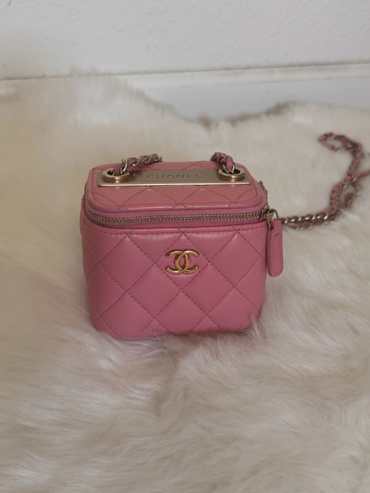 Chanel Lambskin Trendy CC Vanity Chain Shoulder Bag Pink