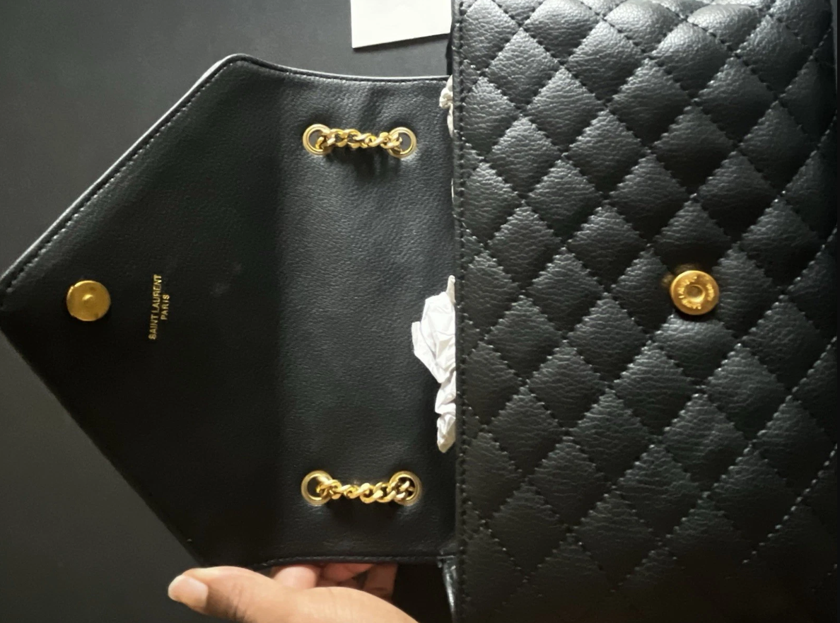 Saint Laurent YSL Medium Collège Bag Black Quilted Gold - FULL SET