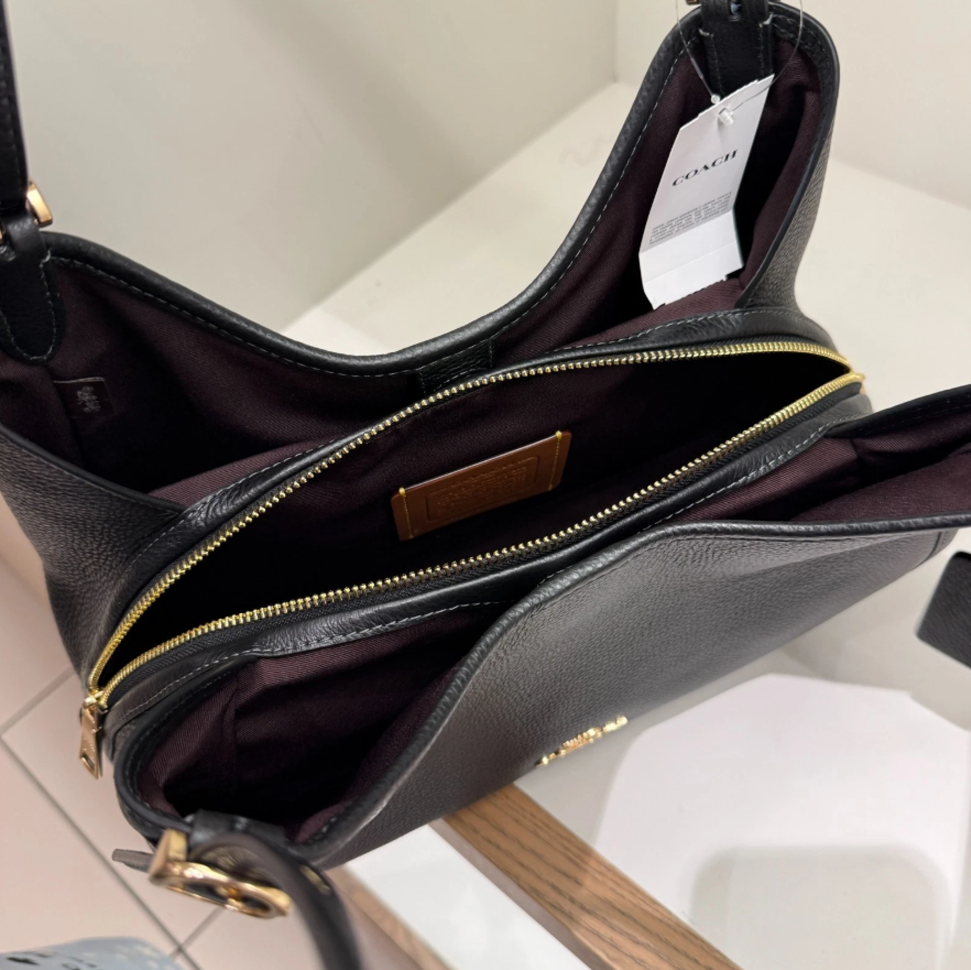 Coach Erin Shoulder Bag Leather CAQ86 Refined pebble leather Gold