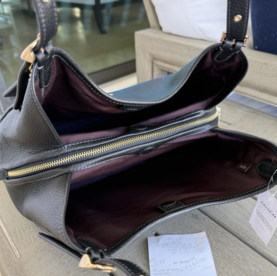 Coach Erin Shoulder Bag Leather CAQ86 Refined pebble leather Gold