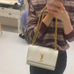 Saint Laurent Medium Croc Sunset Shoulder Bag Black Leather Crossbody Handbag