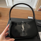 YSL SAINT LAURENT Le 5 A 7 mini hobo in black patent leather