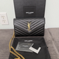 Saint Laurent YSL CLASSIC CASSANDRE CHAIN WALLET Black Crossbody Authentic