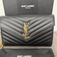 Saint Laurent YSL CLASSIC CASSANDRE CHAIN WALLET Black Crossbody Authentic
