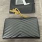 Saint Laurent YSL CLASSIC CASSANDRE CHAIN WALLET Black Crossbody Authentic